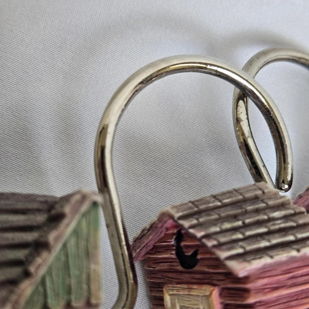 Linda Spivey Rustic Country Outhouse Shower Curtain Hooks Set of 6 Resin Metal